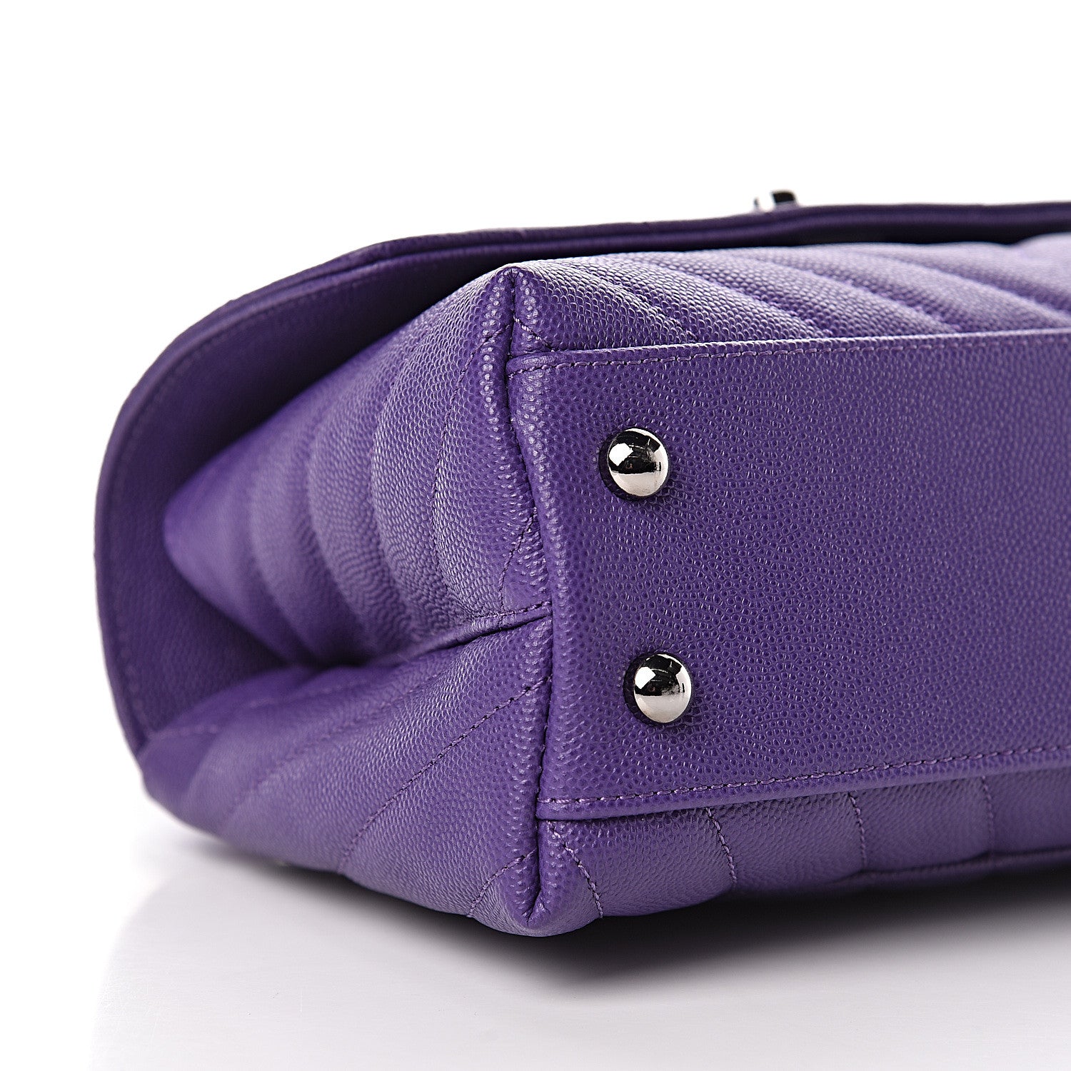 Chanel Caviar Chevron Quilted Mini Coco Handle Flap Purple 6 of 11