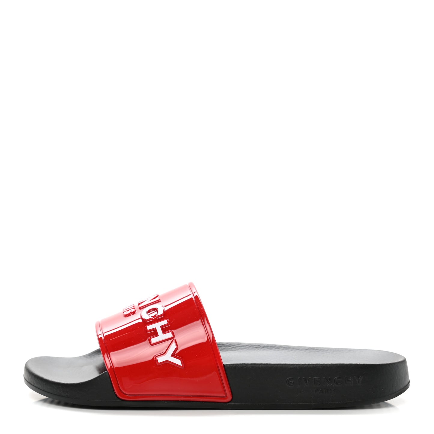Rubber Logo Pool Slide Sandals 38 Red
