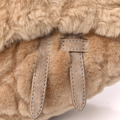Christian Dior X ERL VENICE Shearling Cannage Saddle Bag Natural 9 of 9