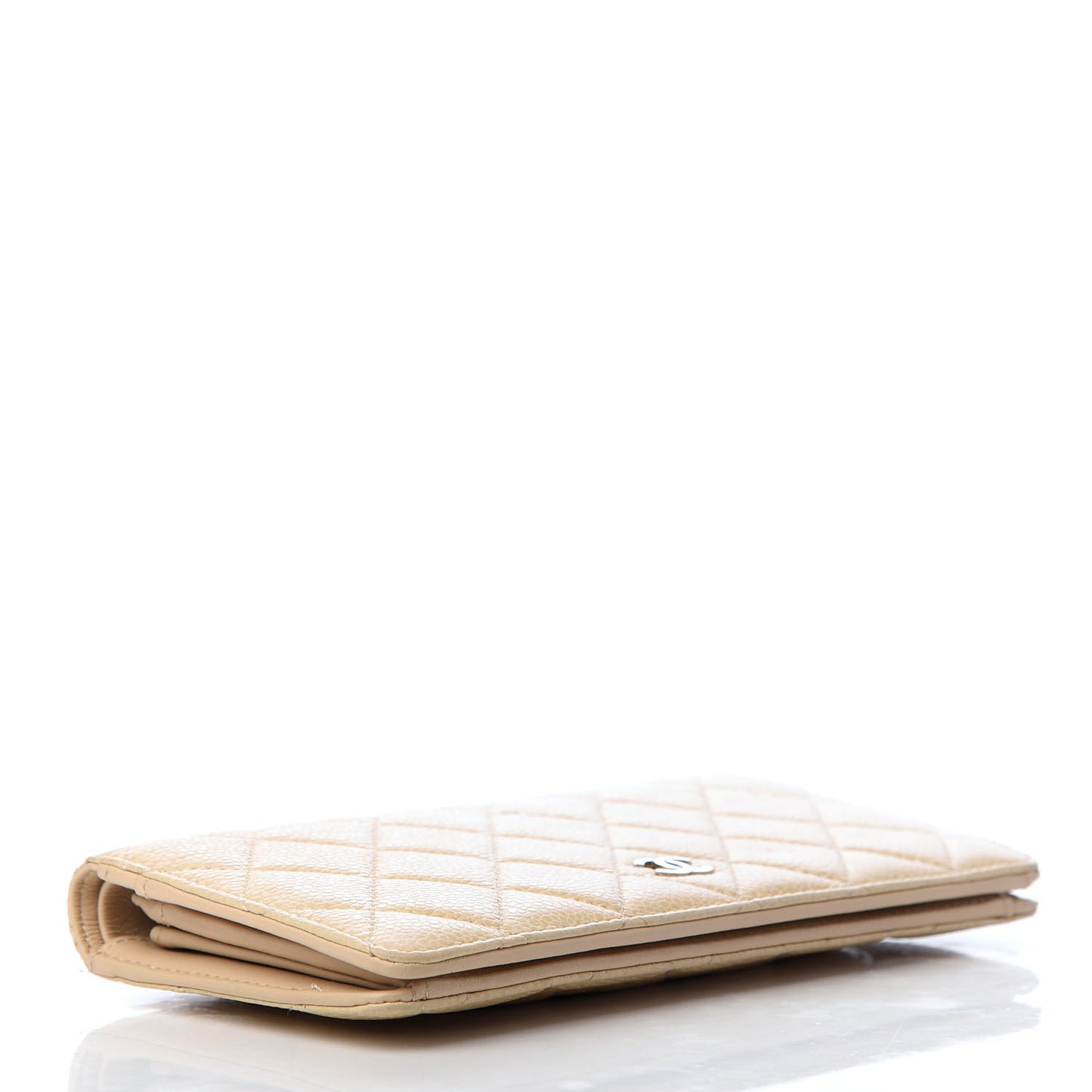 Caviar Quilted Yen Wallet Beige