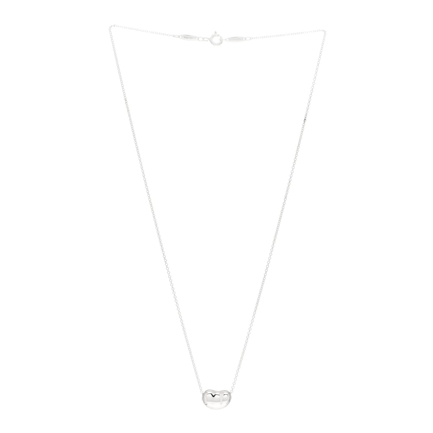 Sterling Silver 12mm Elsa Peretti Bean Pendant Necklace