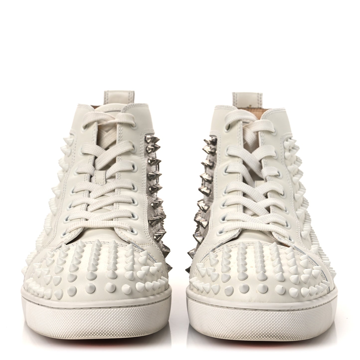 Nappa Laminato Dino Spikes Mens Yang Louis Flat Sneakers 45 Latte Silver