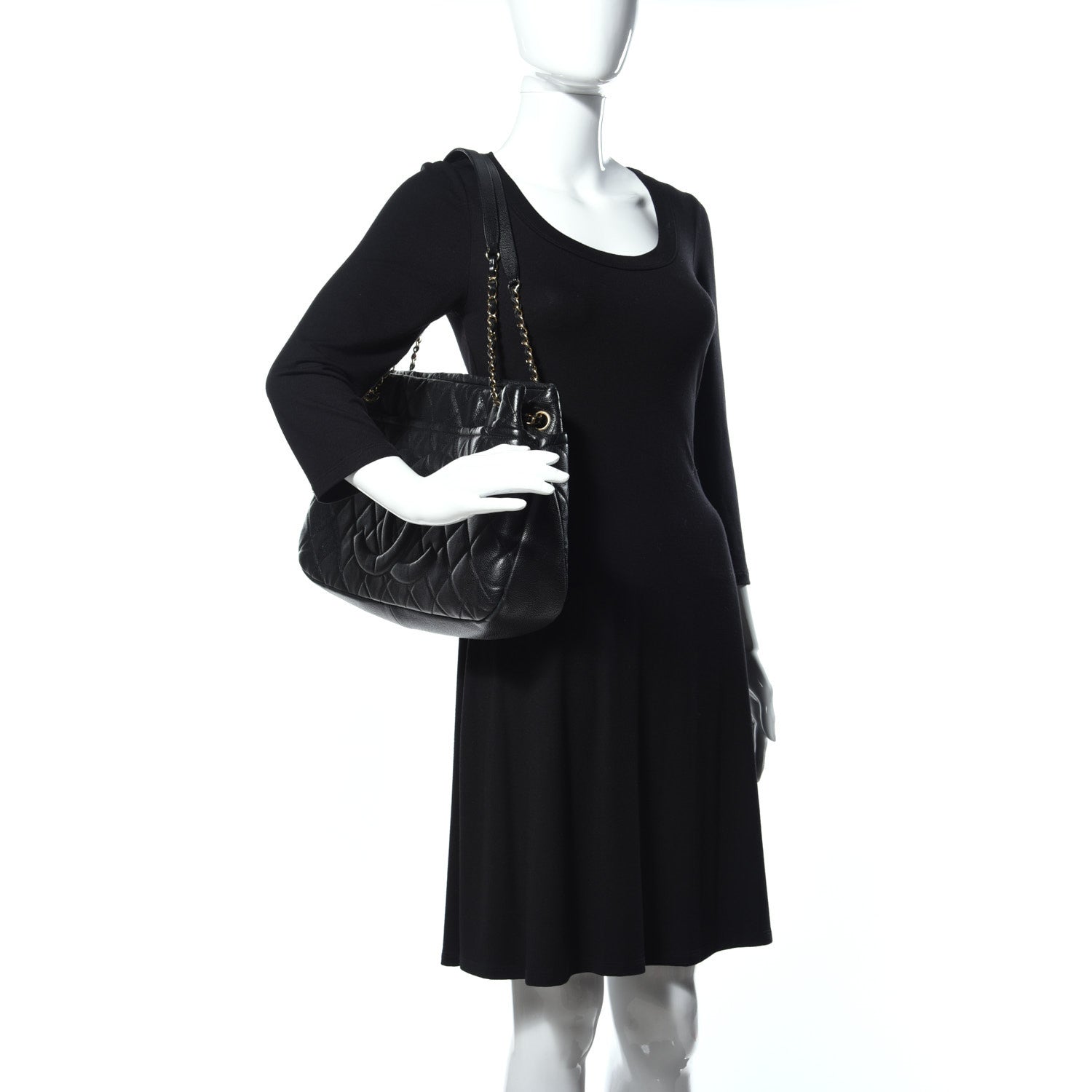 Chanel Caviar Quilted CC Timeless Soft Tote Black 2 of 19
