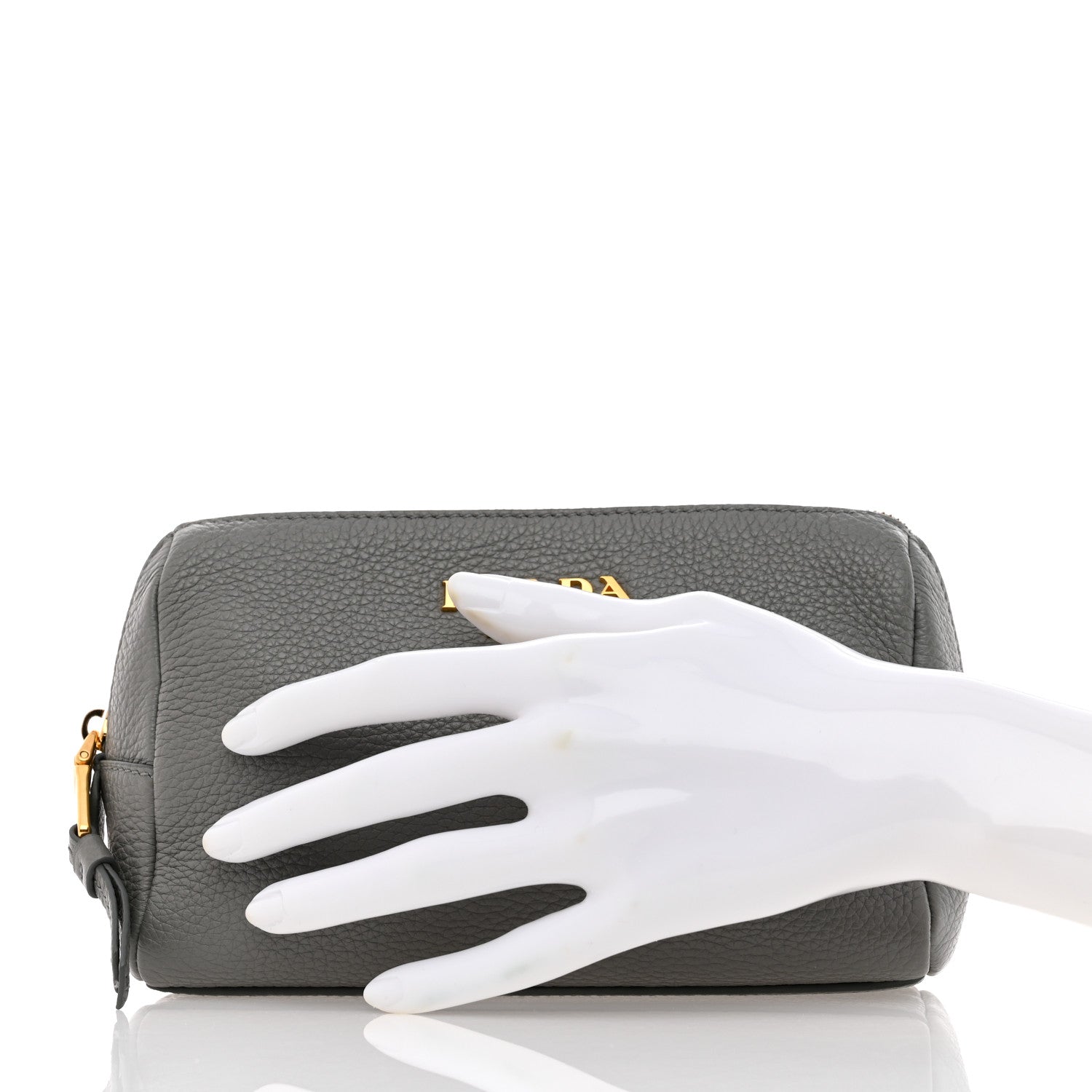 Prada Vitello Daino Cosmetic Pouch Argilla 2 of 10