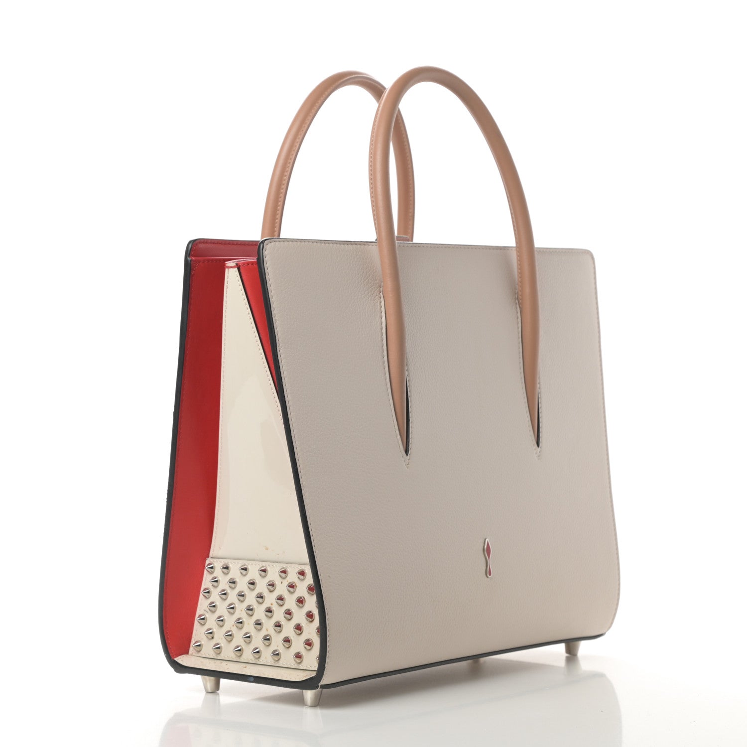 Christian Louboutin Calfskin Spikes Loubinthesky Medium Paloma Ivory 3 of 16