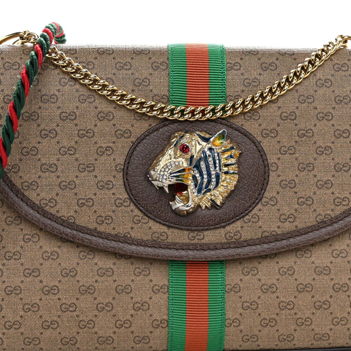 Mini Vintage GG Supreme Monogram Web Small Rajah Slim Flap Shoulder Bag Beige New Acero