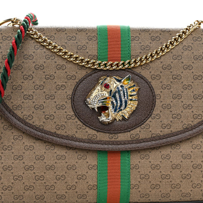 Gucci Mini Vintage GG Supreme Monogram Web Small Rajah Slim Flap Shoulder Bag Beige New Acero 8 of 10