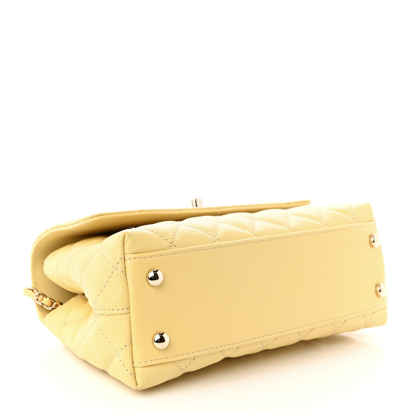 Caviar Quilted Mini Coco Handle Flap Yellow