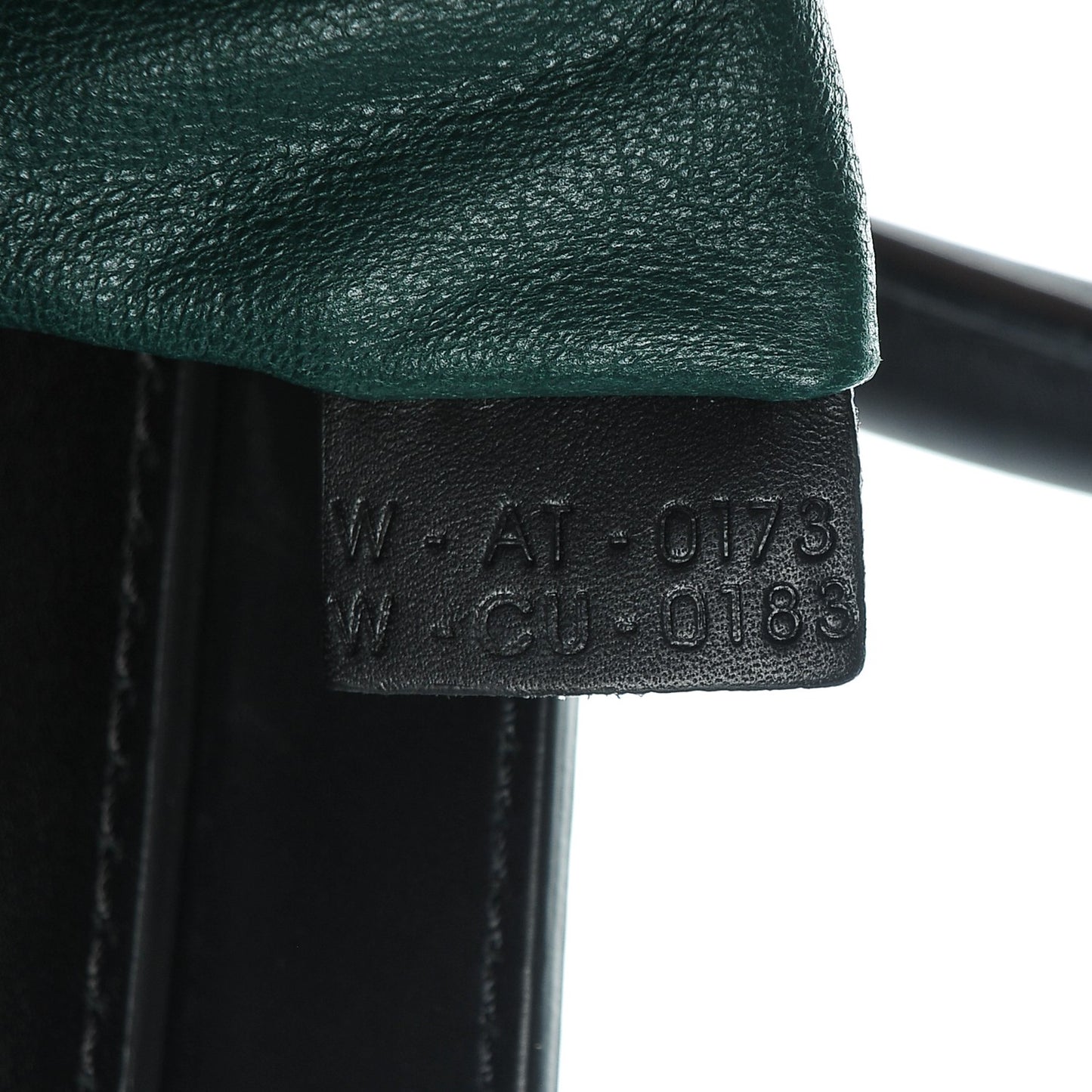 Satin Calfskin Mini Bi-Color Luggage Bottle Green Black