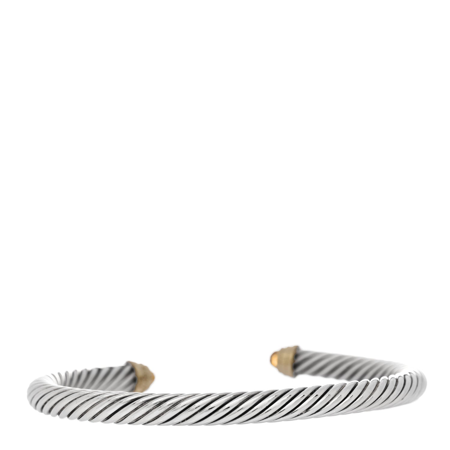 David Yurman Sterling Silver 14K Yellow Gold Citrine 5mm Cable Classics Petite Color Bracelet 2 of 3
