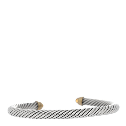 David Yurman Sterling Silver 14K Yellow Gold Citrine 5mm Cable Classics Petite Color Bracelet 2 of 3