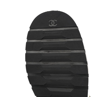 Chanel Shiny Lambskin Quilted Lace Up Combat Boots 35.5 Black 7 of 11