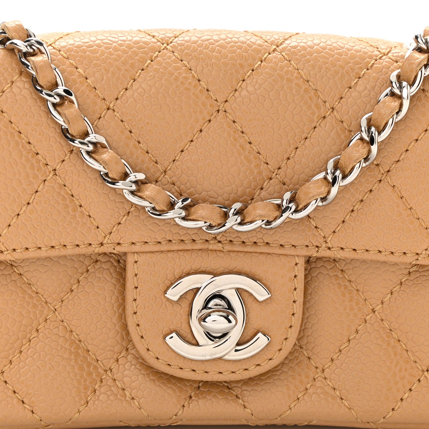 Chanel Caviar Quilted Extra Mini Flap Dark Beige 8 of 10