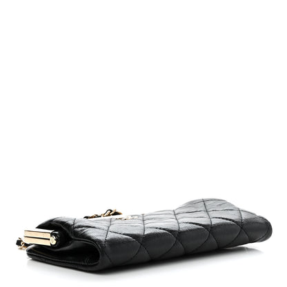 Chanel Lambskin Quilted Frame Clutch With Chain Black 4 of 12