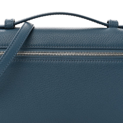 Loro Piana Grained Calfskin L19 Extra Pocket Pouch Cloud Sky 7 of 15