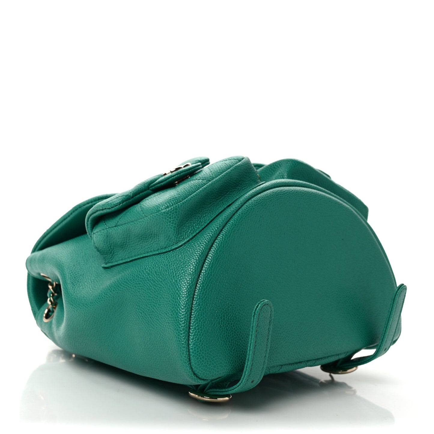 Caviar Quilted Medium Duma Pockets Drawstring Backpack Green