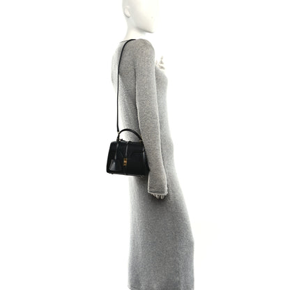 Celine Satinated Calfskin Mini 16 Top Handle Bag Black 2 of 10