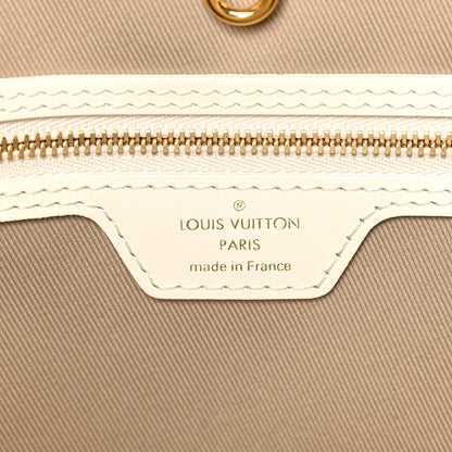 Louis Vuitton Cotton Monogram Embroidered Neverfull MM Beige White 7 of 11