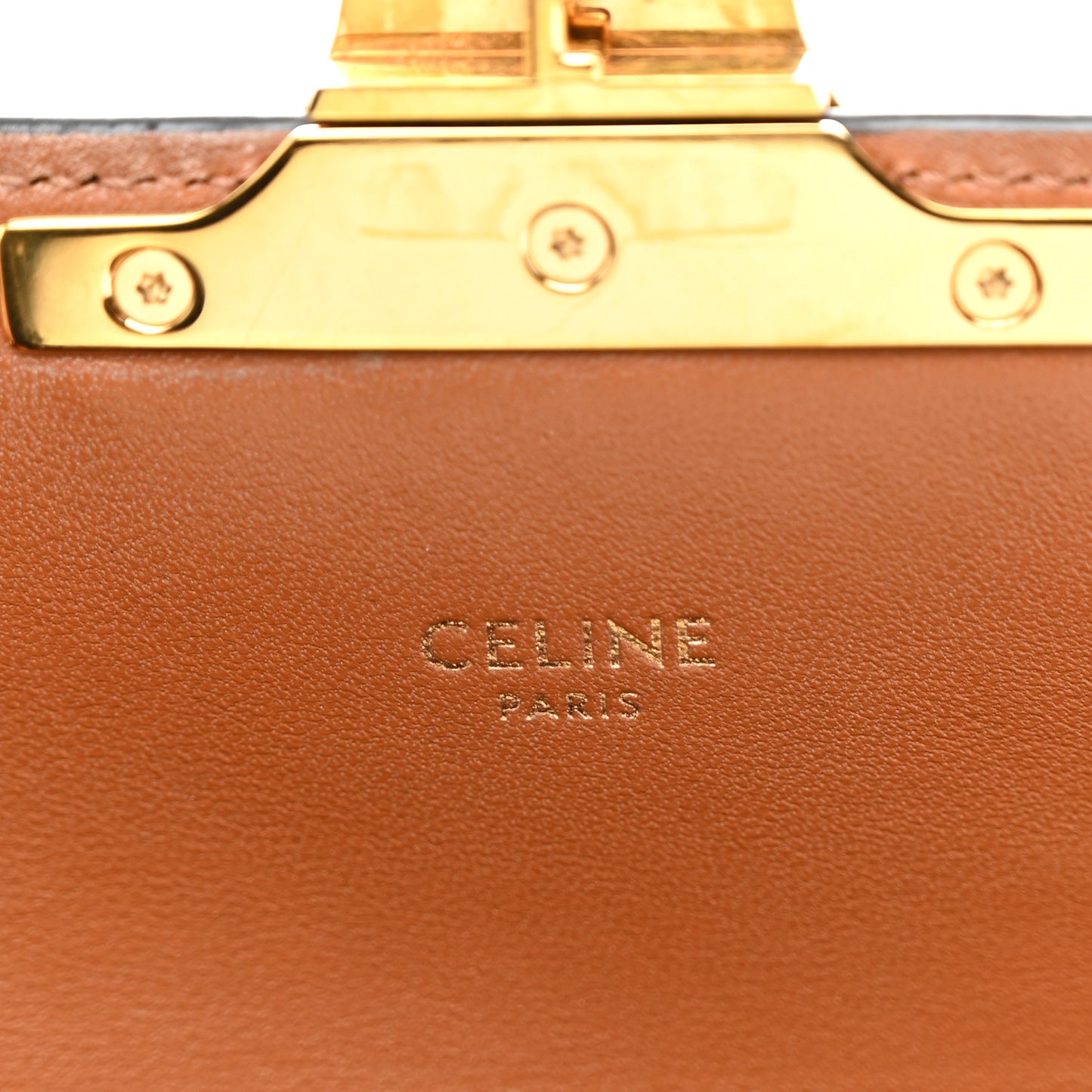 Canvas Calfskin Triomphe Shoulder Bag Tan