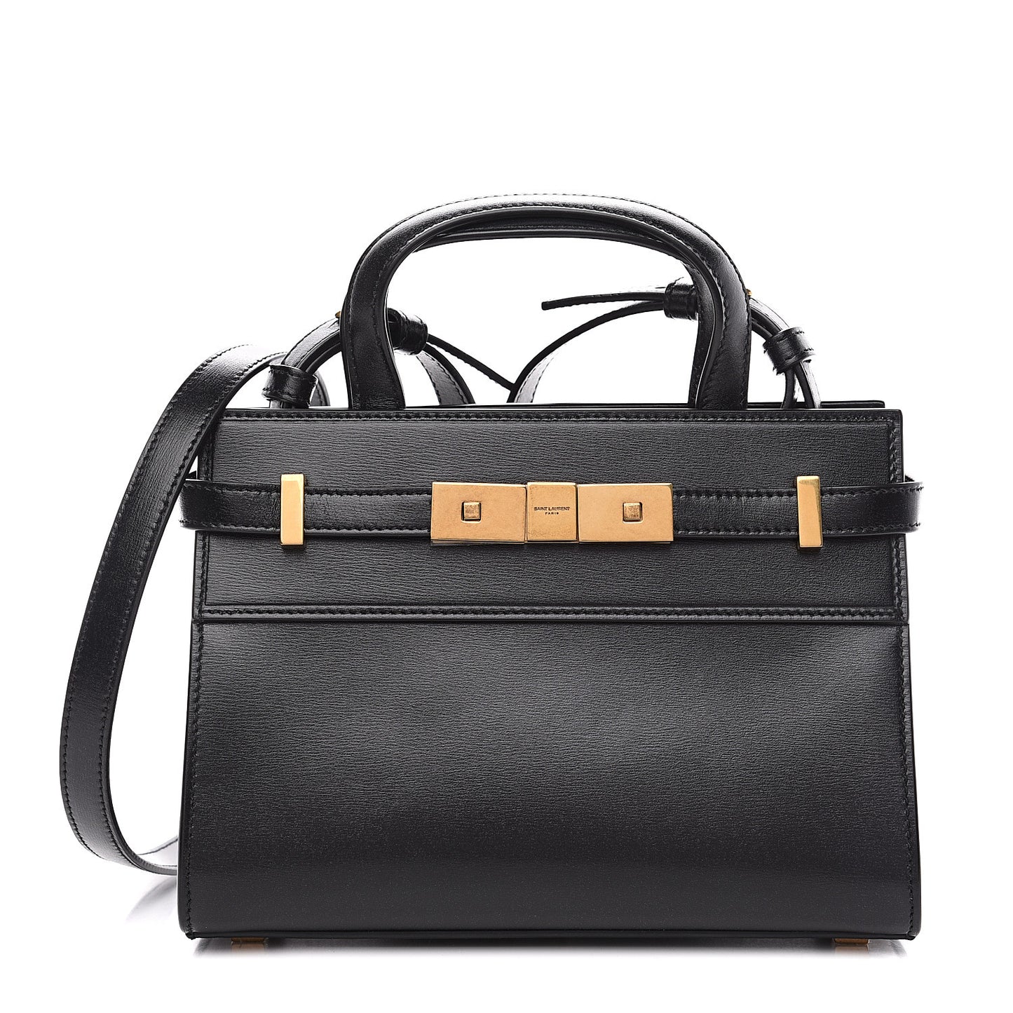 Smooth Calfskin Manhattan Nano Shopper Tote Black