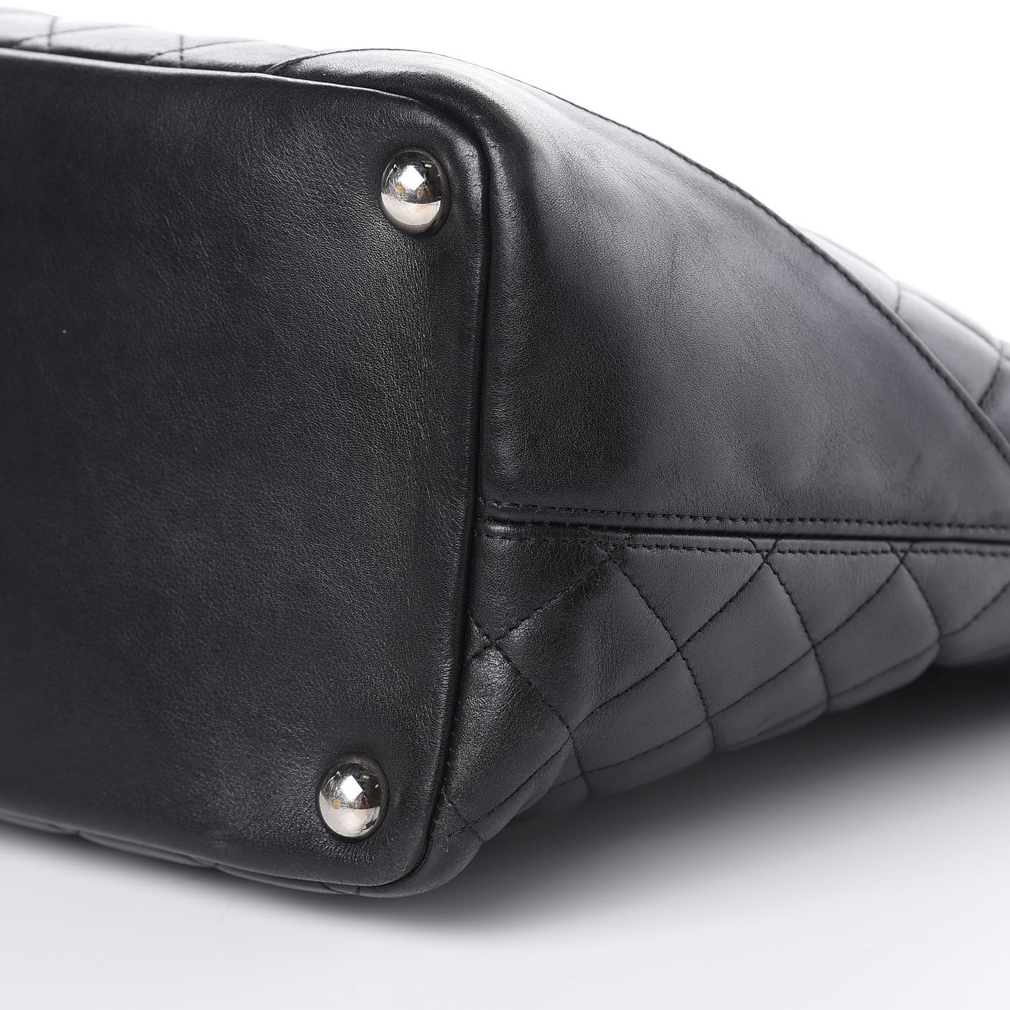 Calfskin Quilted Large Cambon Tote Black