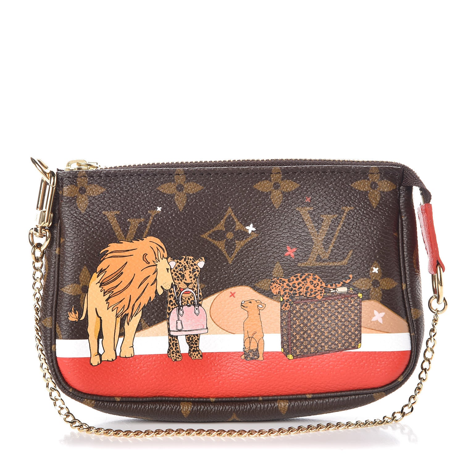 Louis Vuitton Monogram 2018 Christmas Animation Mini Cats Pochette Accessories 1 of 7