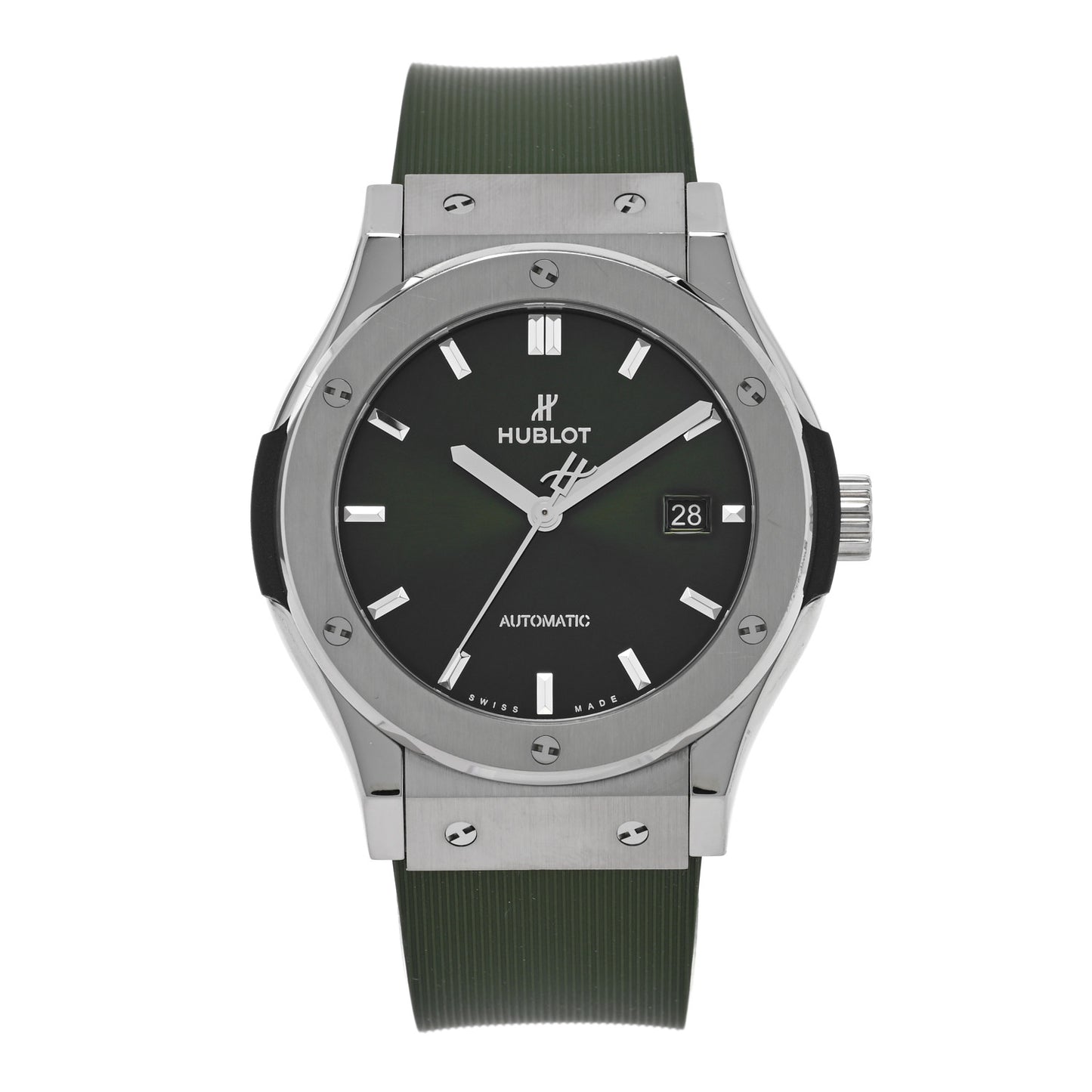 Titanium Rubber 42mm Classic Fusion Automatic Watch Green 542.NX.8970.RX
