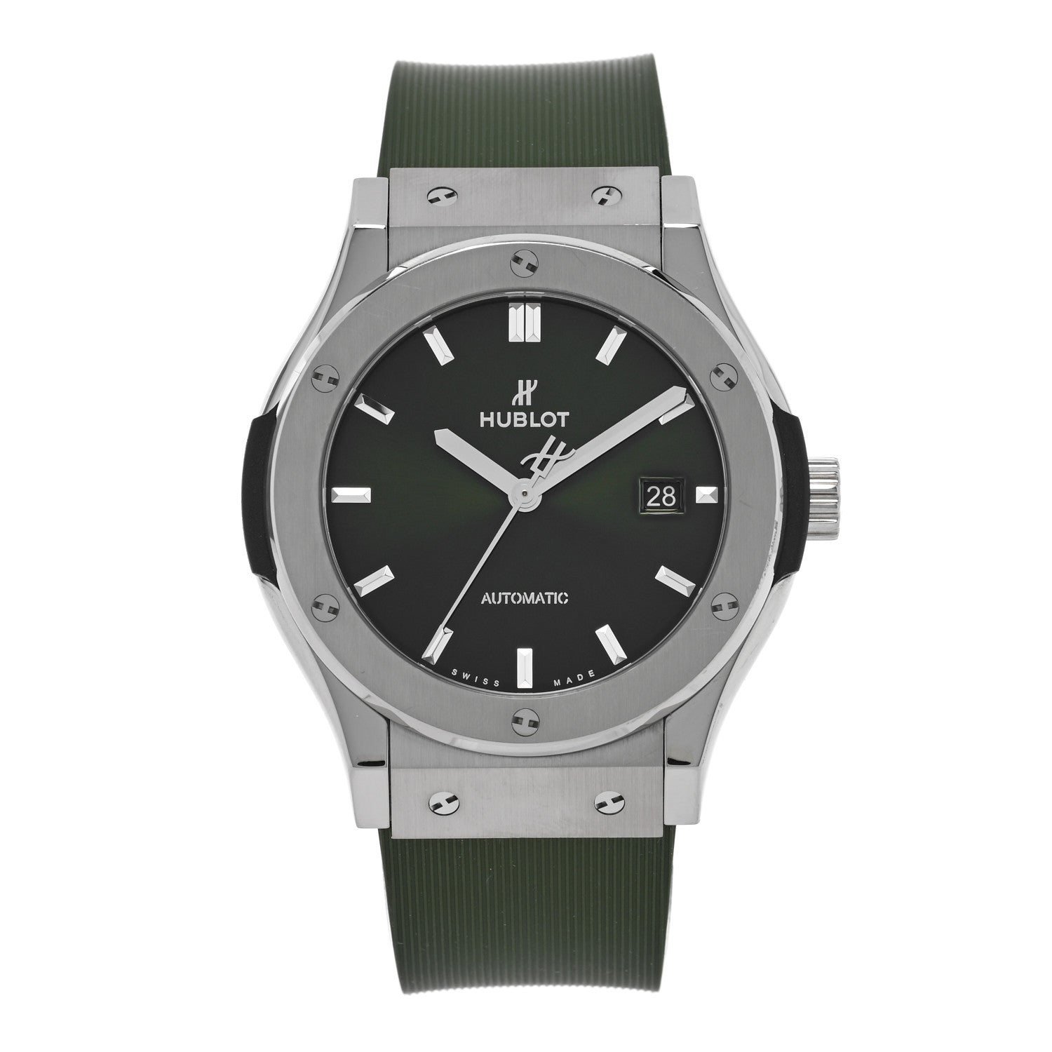 Hublot Titanium Rubber 42mm Classic Fusion Automatic Watch Green 542.NX.8970.RX 1 of 5