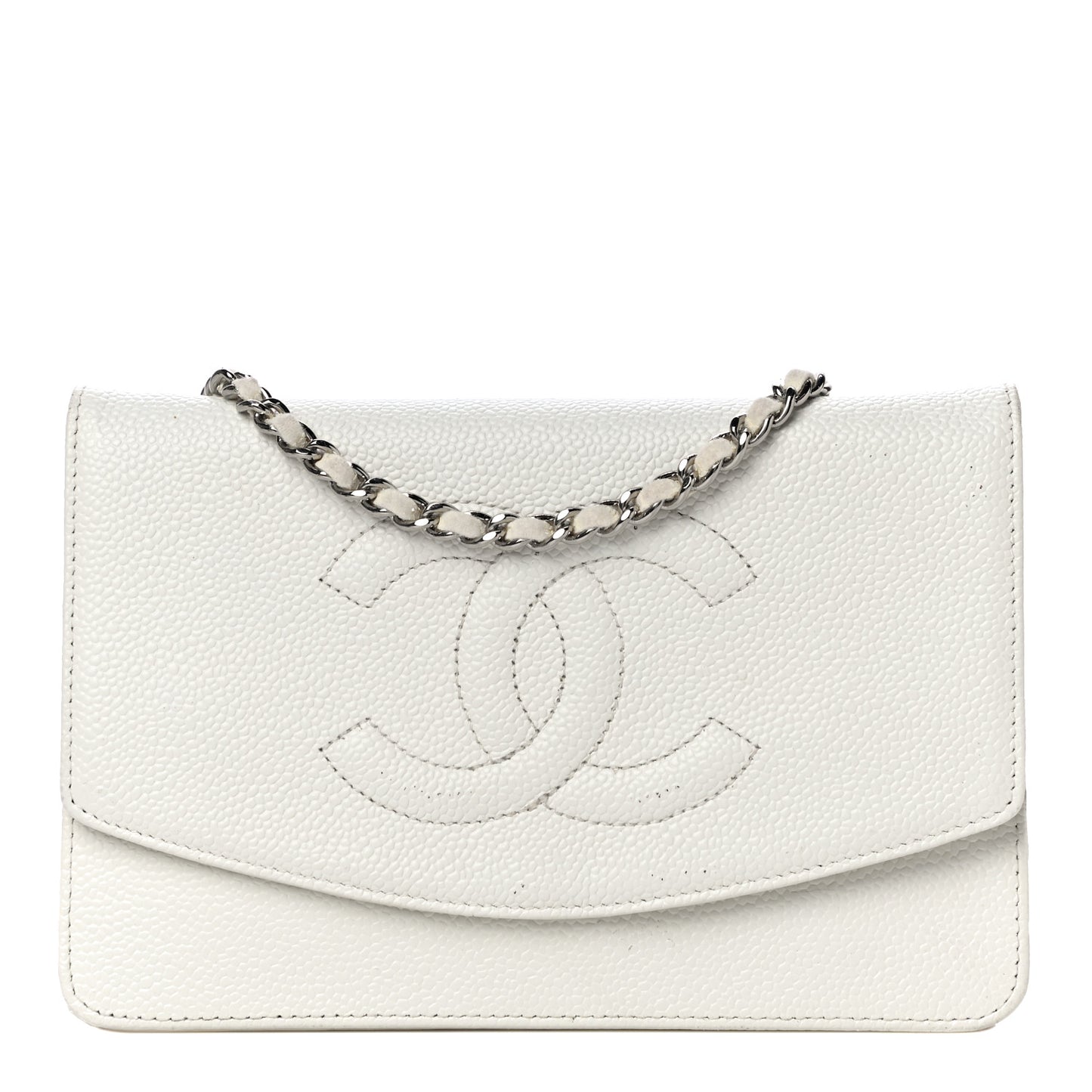 Caviar Timeless CC Wallet on Chain WOC White