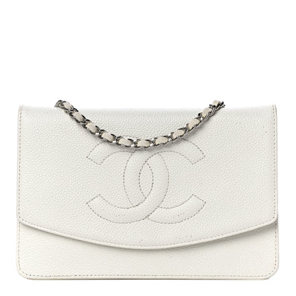Chanel Caviar Timeless CC Wallet on Chain WOC White 1 of 21
