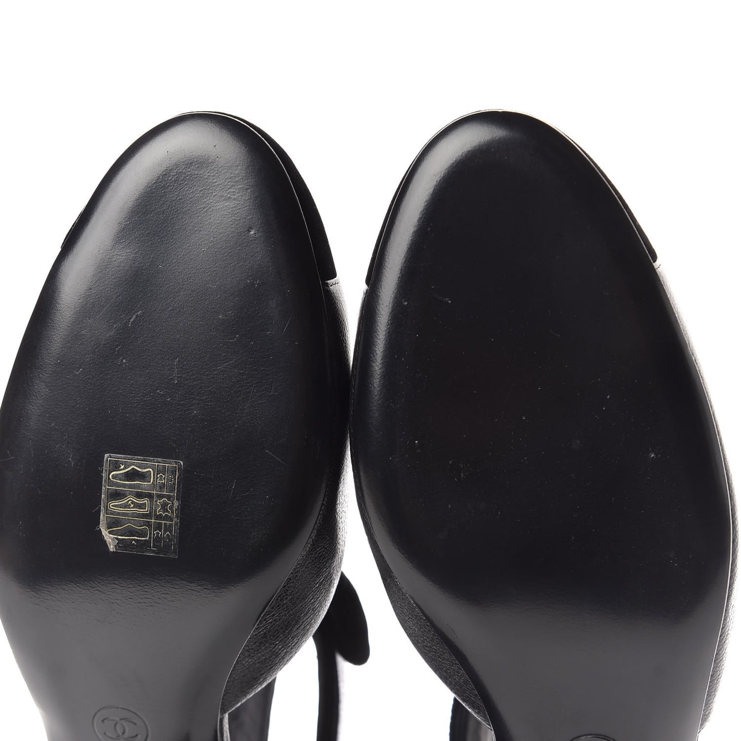 Goatskin Velvet Cap Toe CC Bow Cut Out Ankle Boots 41 Black