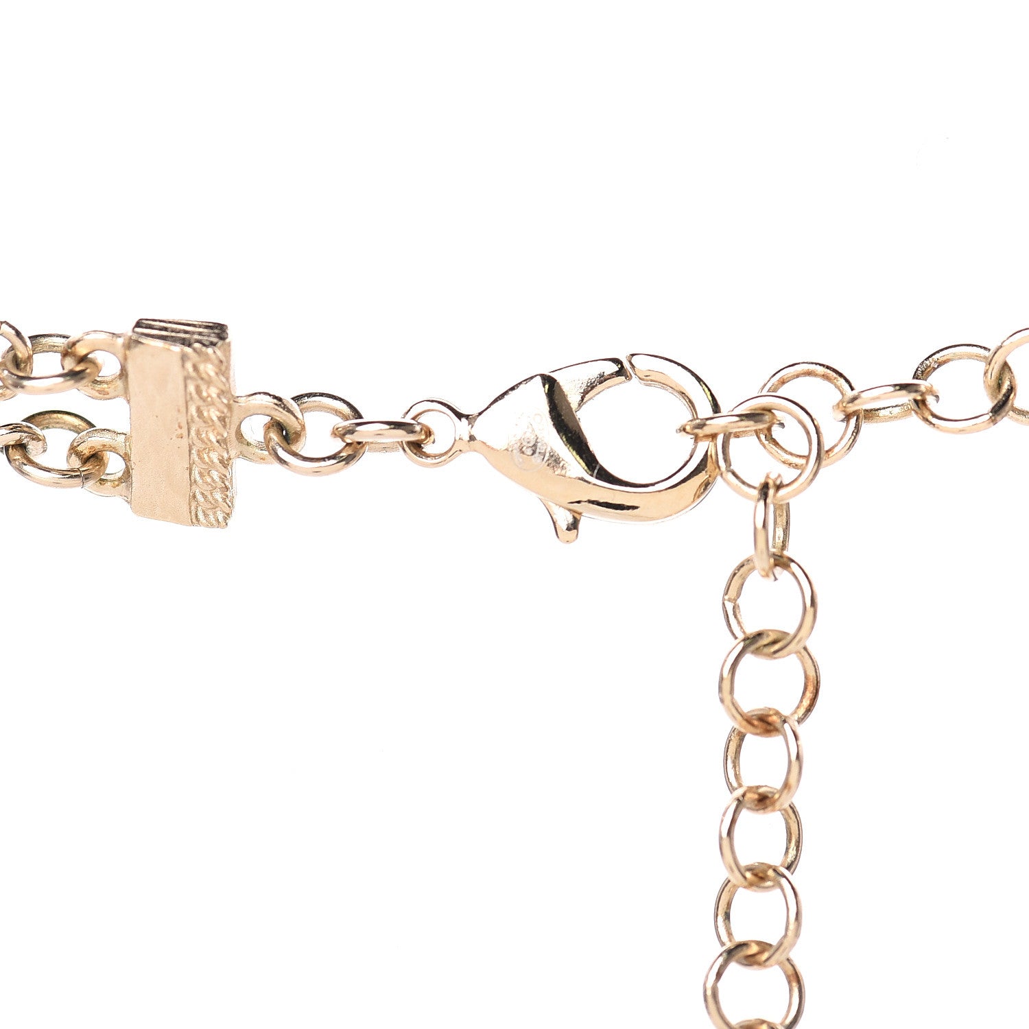 Chanel Pearl Crystal Lambskin CC Short Multi Strand Necklace Light Gold Black 4 of 5