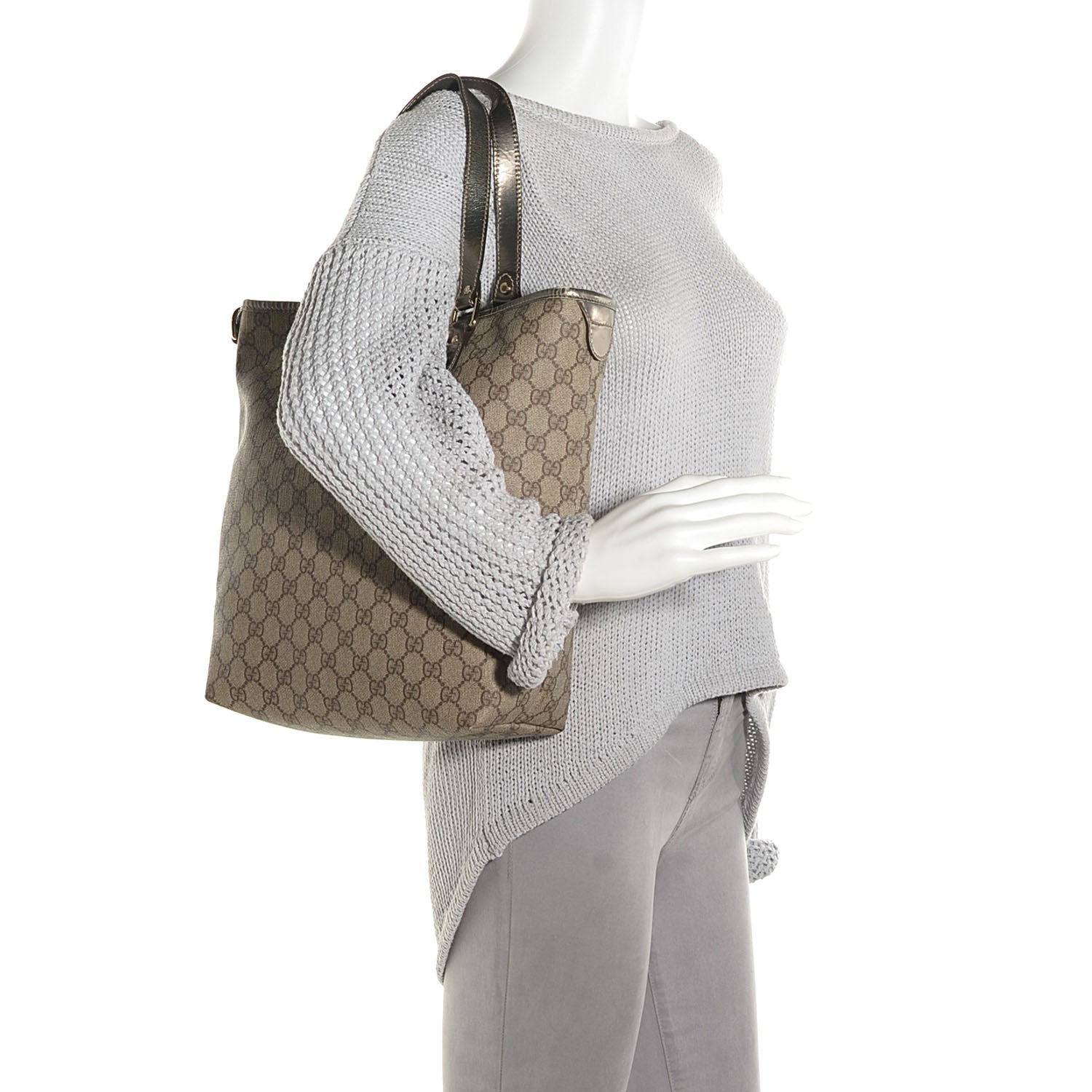Gucci GG Plus Monogram Medium Joy Tote Gunmetal 2 of 7