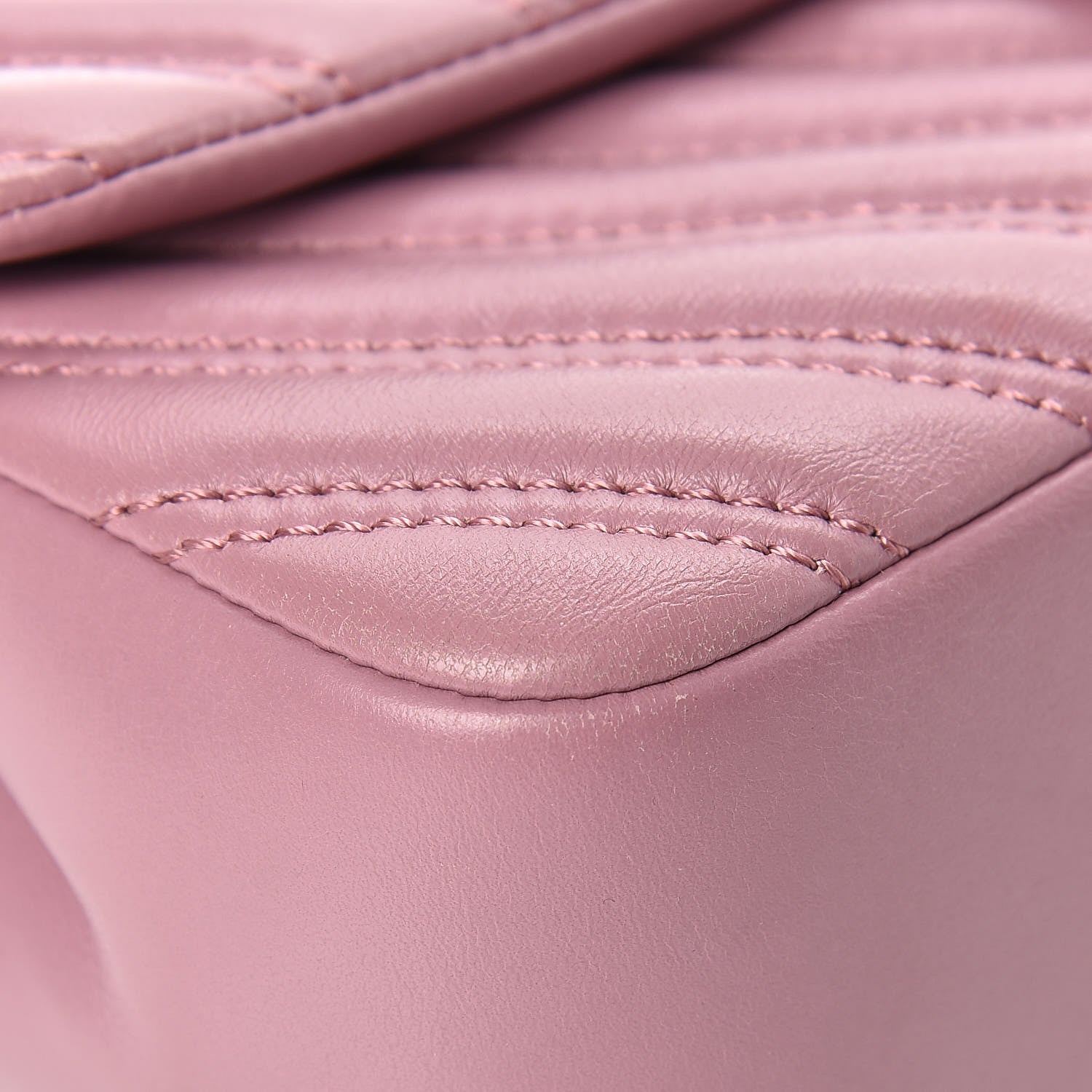 Chanel Lambskin Chevron Double Stitch Medium Single Flap Pink 11 of 14