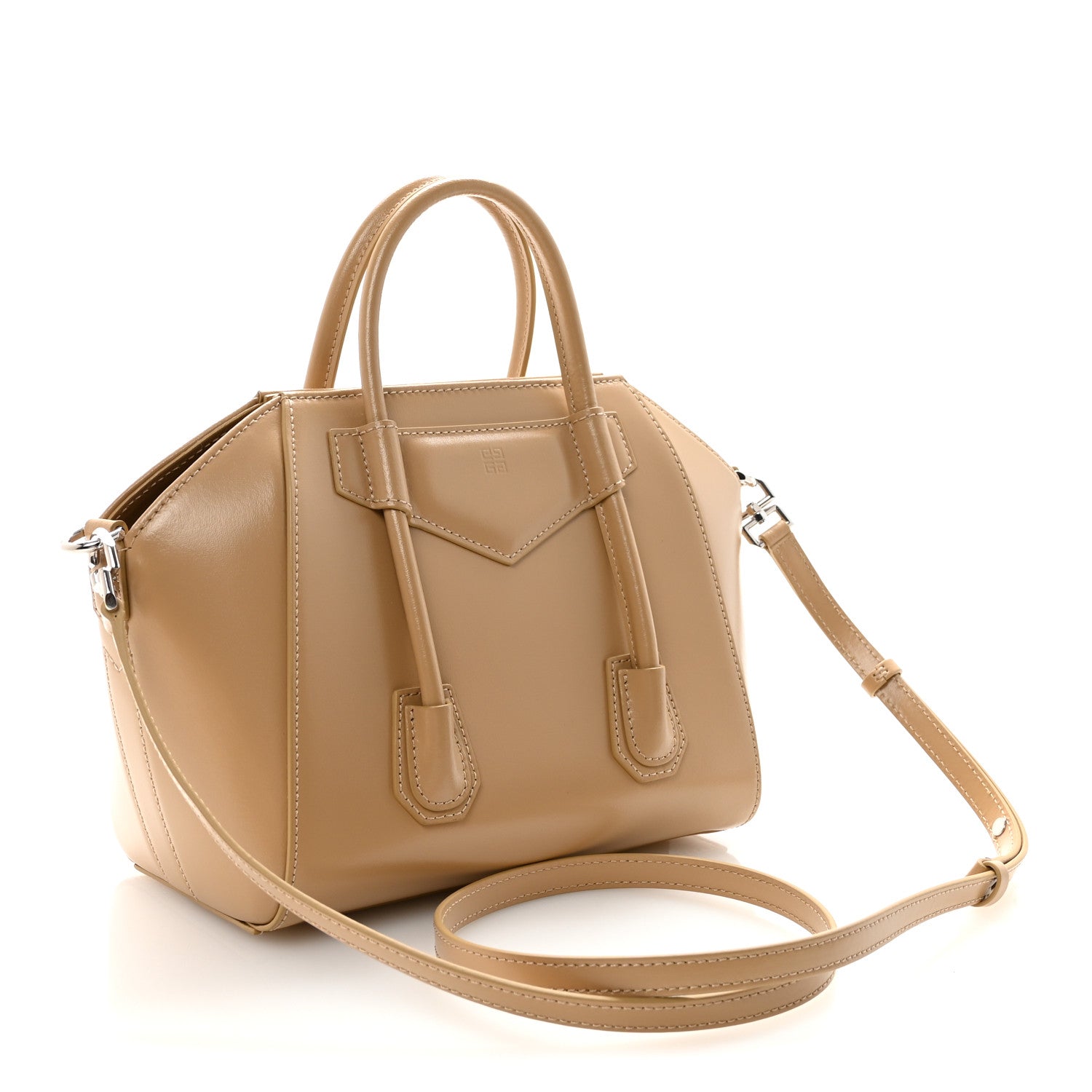 Givenchy Box Calfskin Mini Lock Antigona Shoulder Bag Beige
