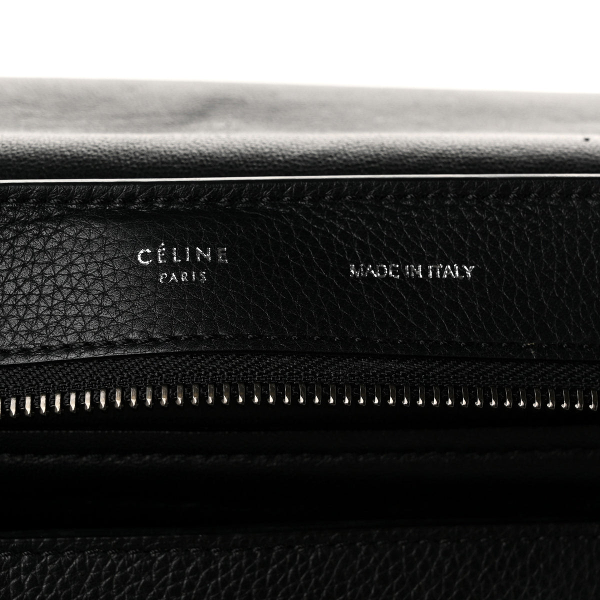 Celine Drummed Calfskin Suede Large Trapeze Black 6 of 9