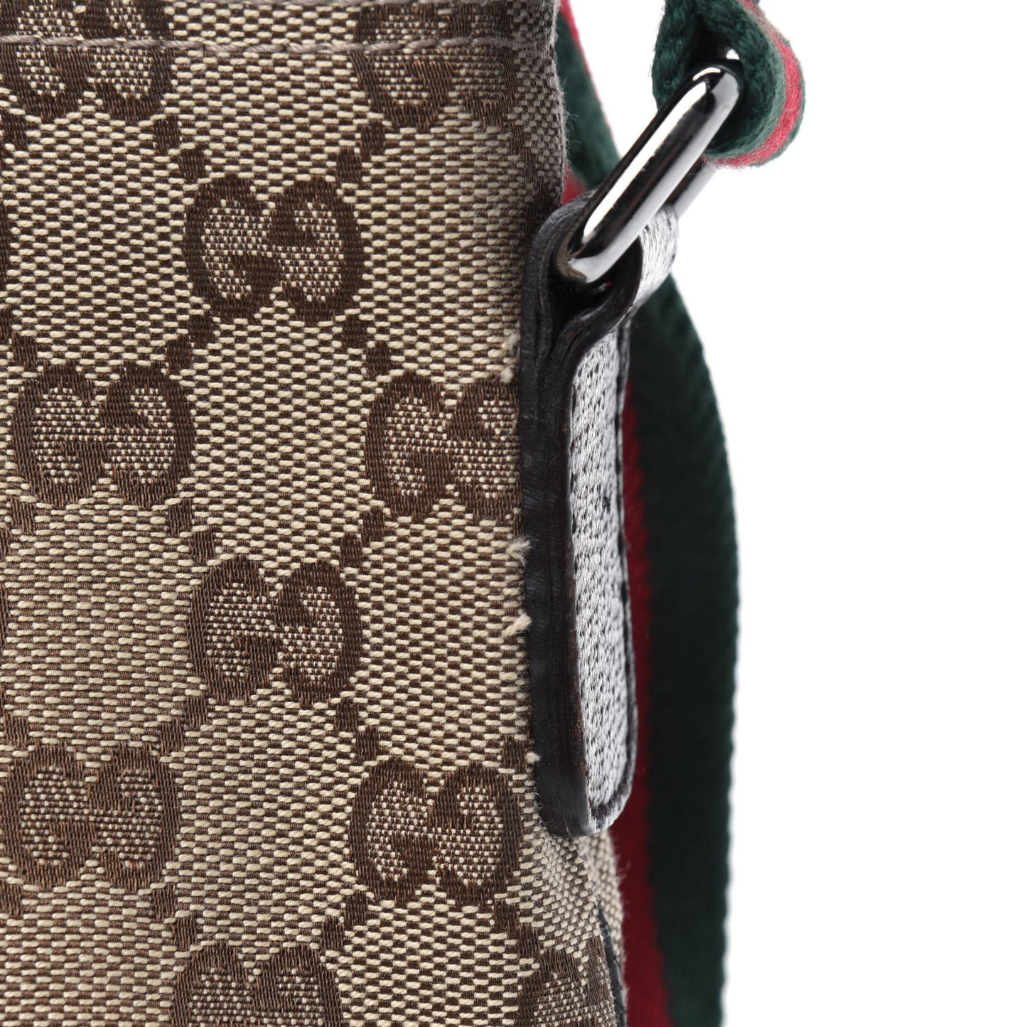 Monogram Web Small Flat Messenger Crossbody Dark Brown