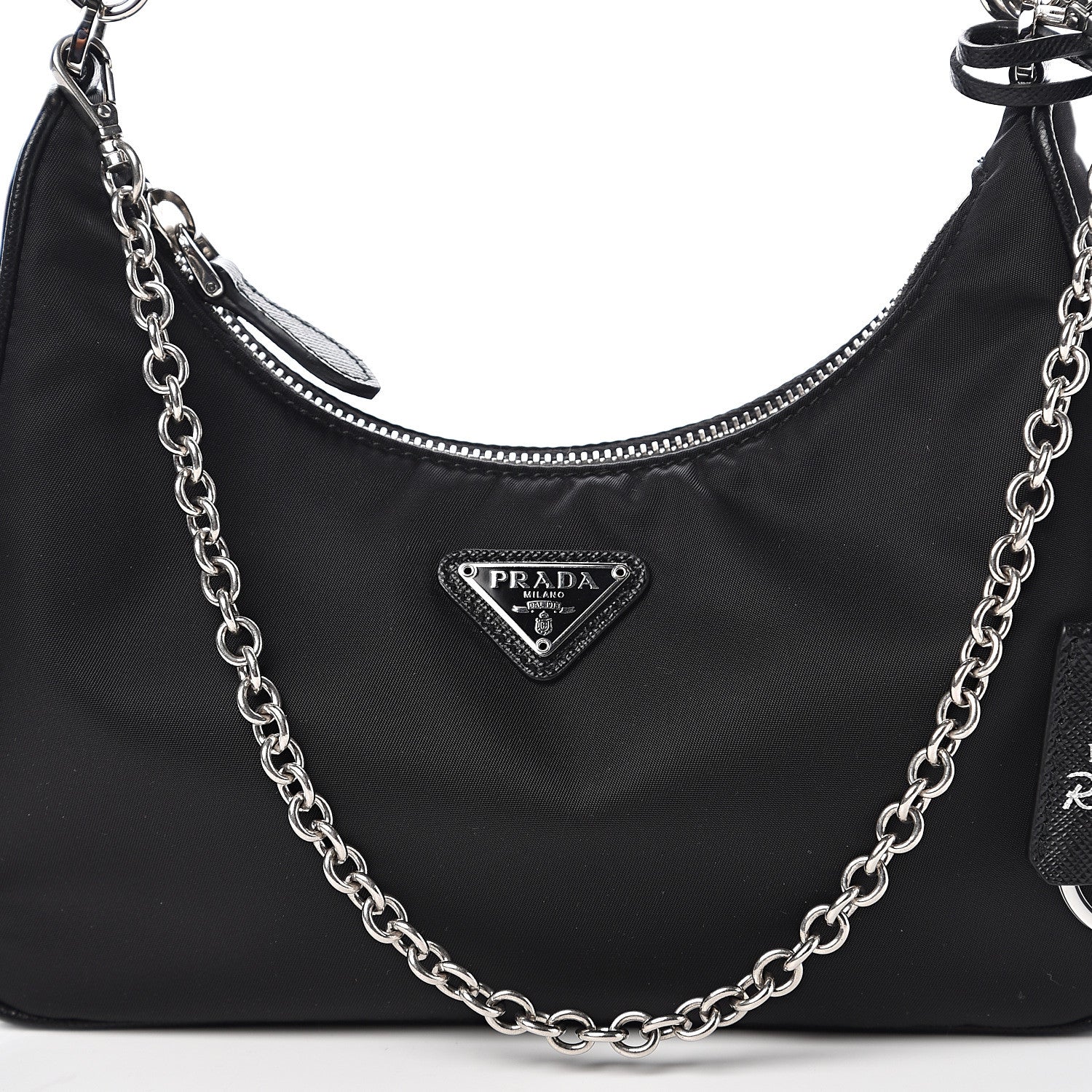 Prada Nylon Re-Edition 2005 Shoulder Bag Black 8 of 10