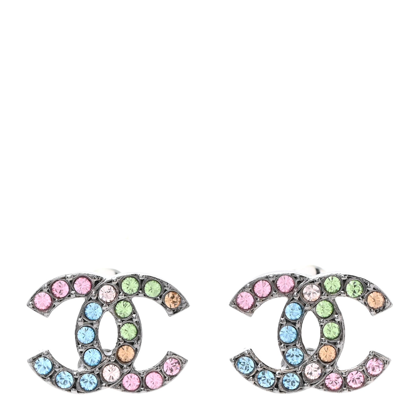 Ruthenium Crystal CC Earrings Multicolor