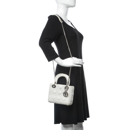 Christian Dior Lambskin Cannage Mini Lady Dior White 2 of 17