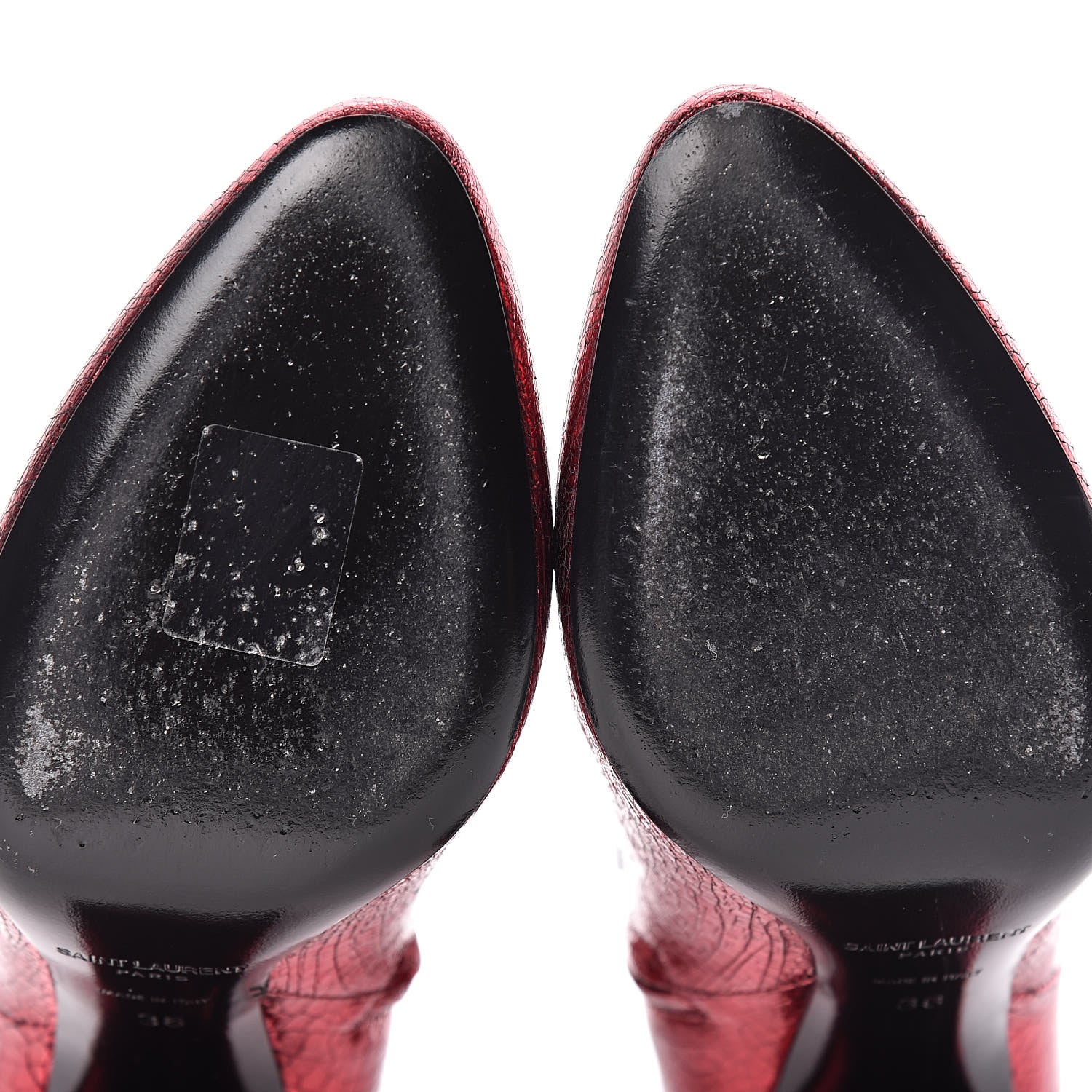 Saint Laurent Metallic Crackled Lou 95 Zip Bootie 36 Metal Barolo 11 of 12