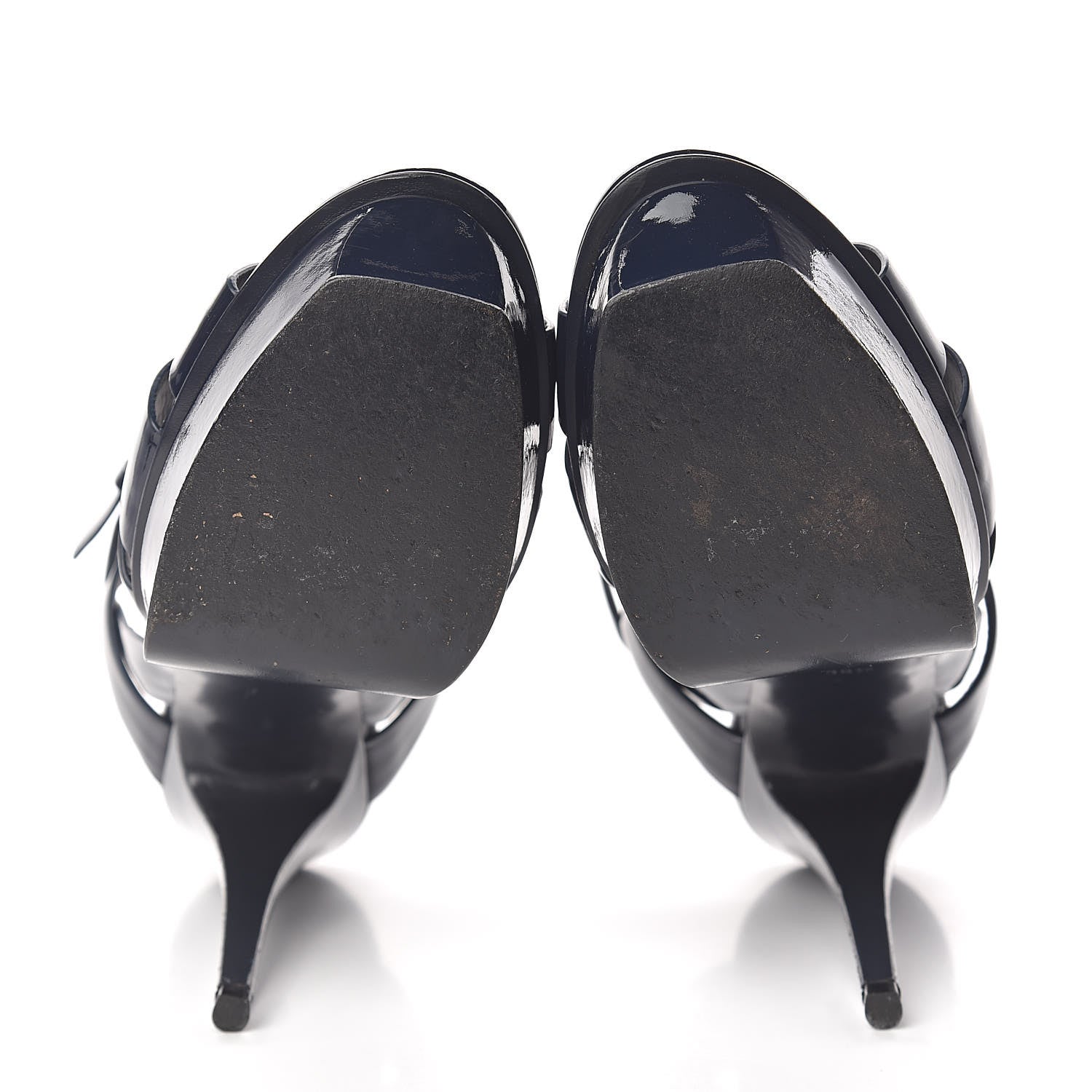 Saint Laurent Patent Tribute 105 Platform Sandals 39.5 Navy 7 of 13