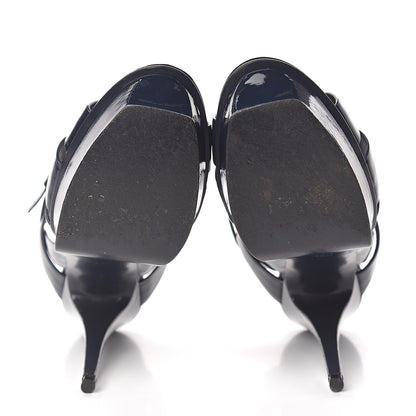 Saint Laurent Patent Tribute 105 Platform Sandals 39.5 Navy 7 of 13