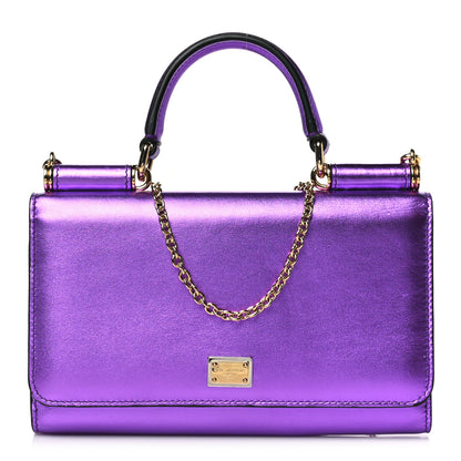 Dolce & Gabbana Metallic Calfskin Mini Von Bag Purple 1 of 11