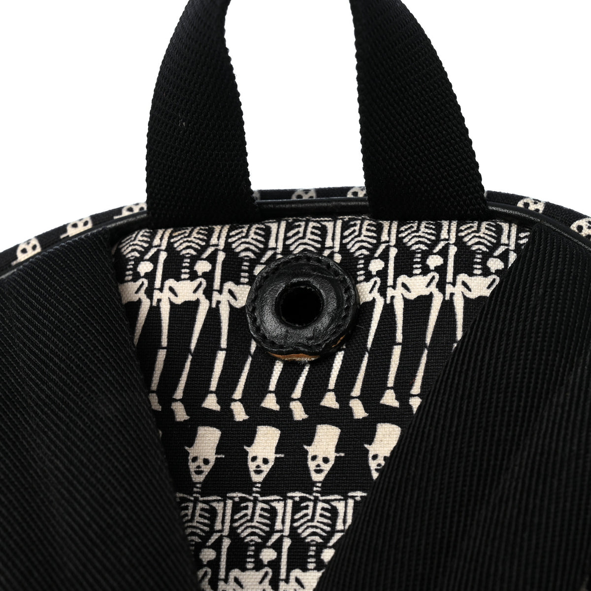 Nylon City Skeleton Print Backpack Black White