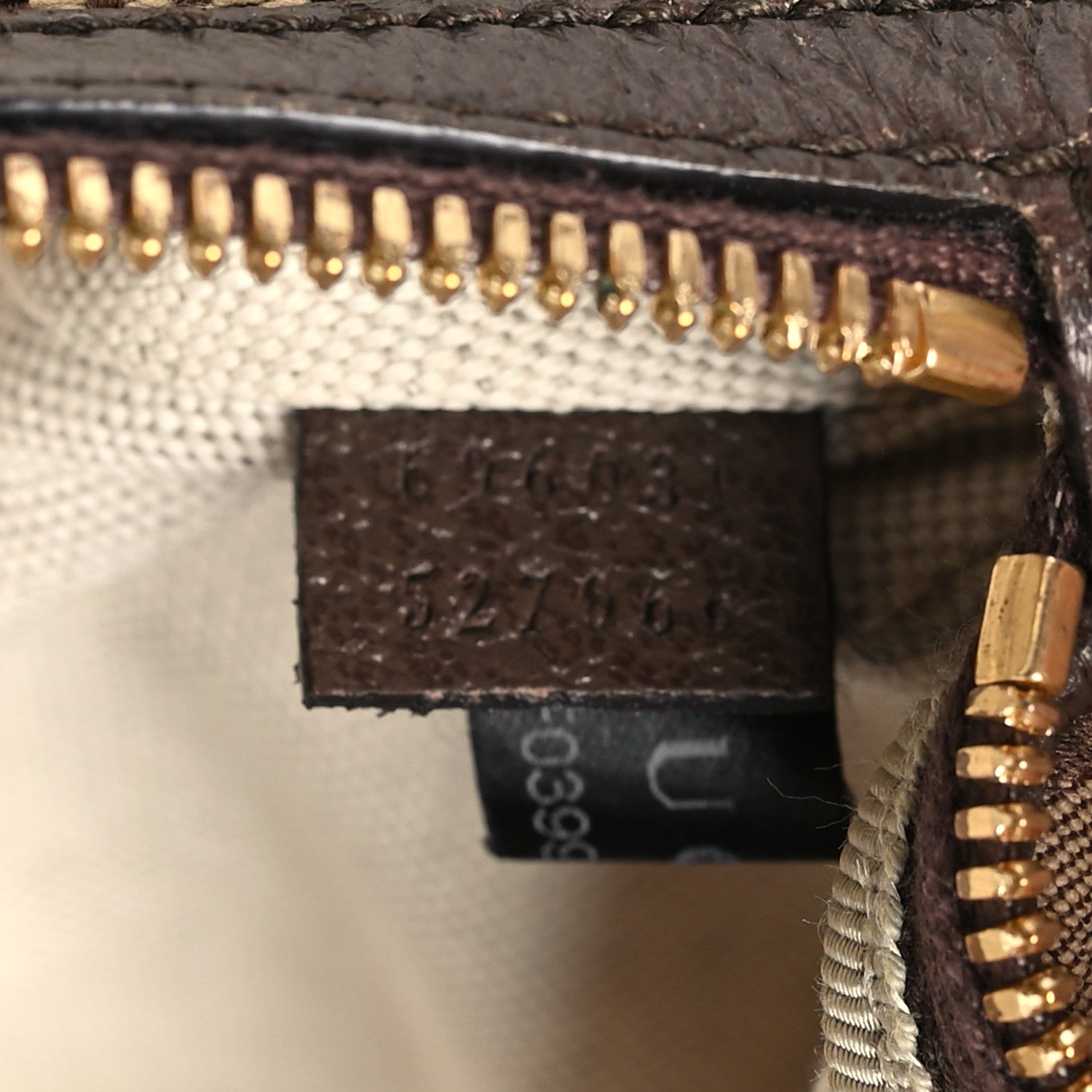 Gucci Monogram Jumbo GG Textured Dollar Calfskin Web Belt Bag Camel Ebony New Acero 7 of 10