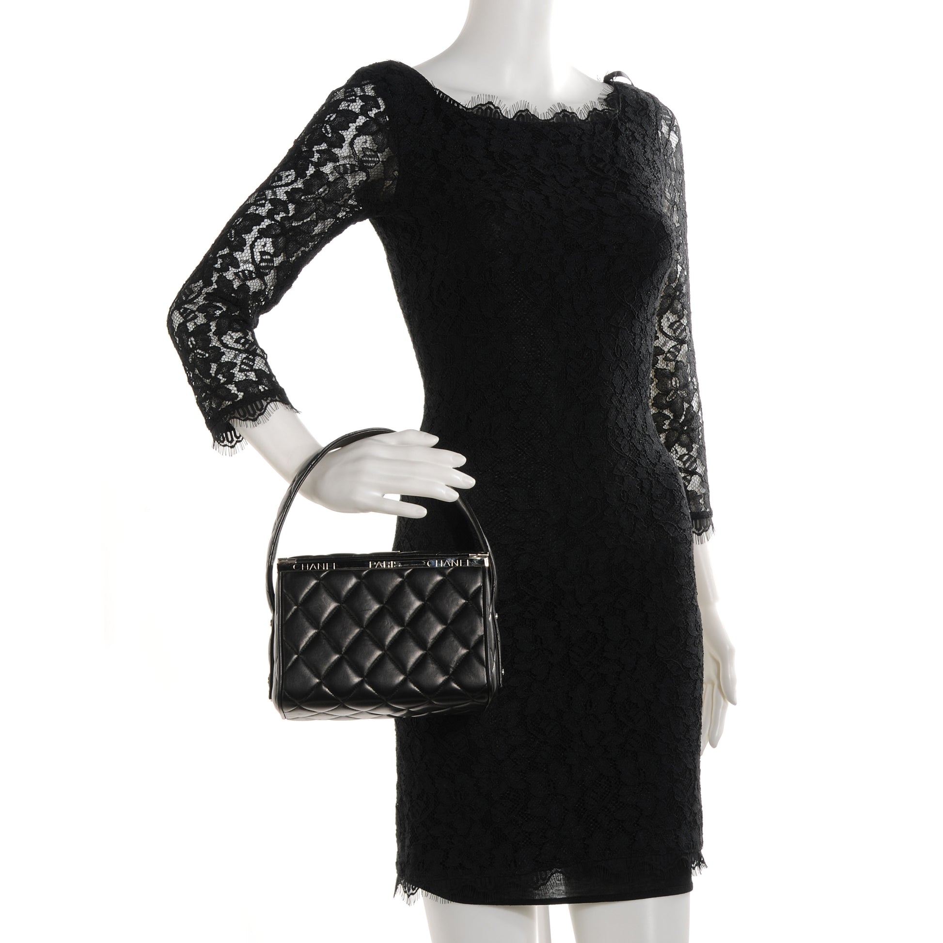 Chanel Lambskin Quilted Box Bag Black 2 of 9