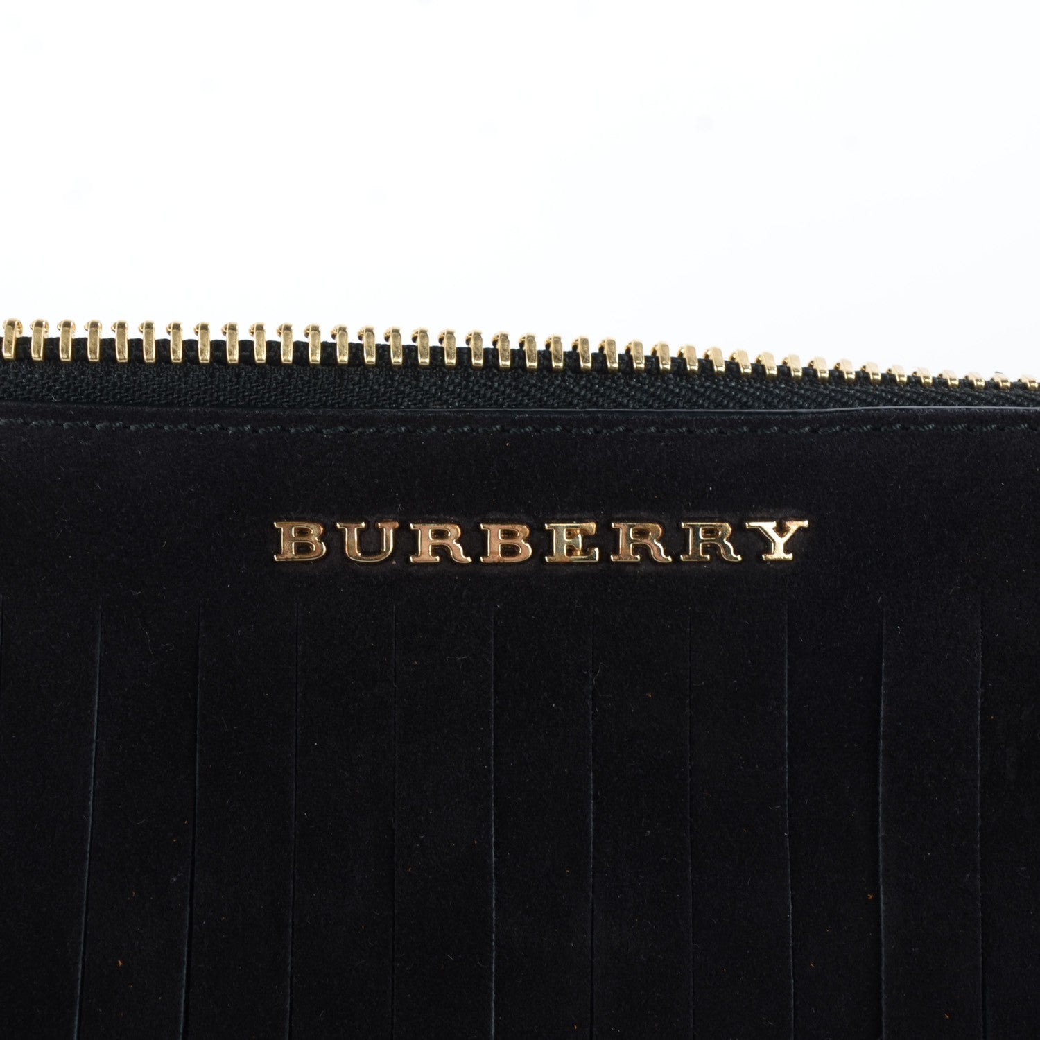 Burberry Suede Fringe Peyton Crossbody Clutch Bag Black 8 of 12
