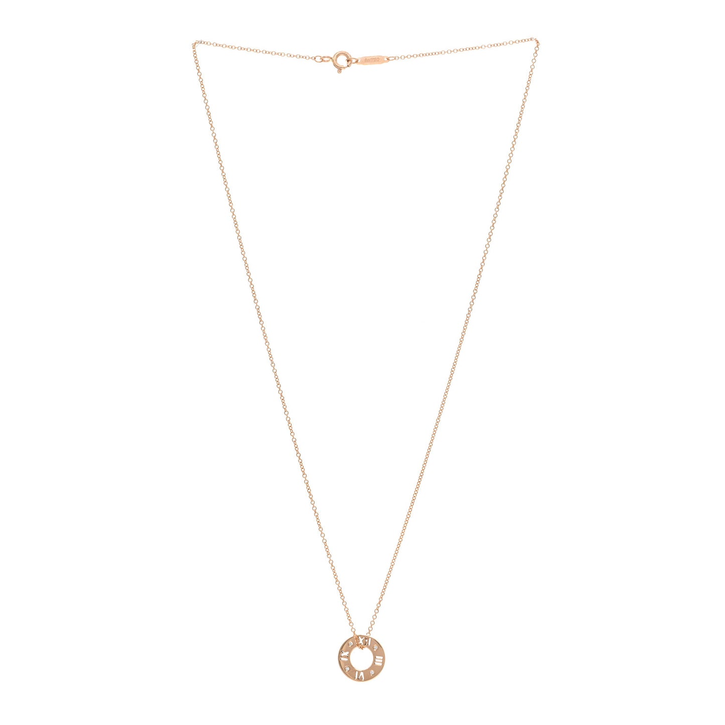 18K Rose Gold Diamond Atlas Pierced Pendant Necklace