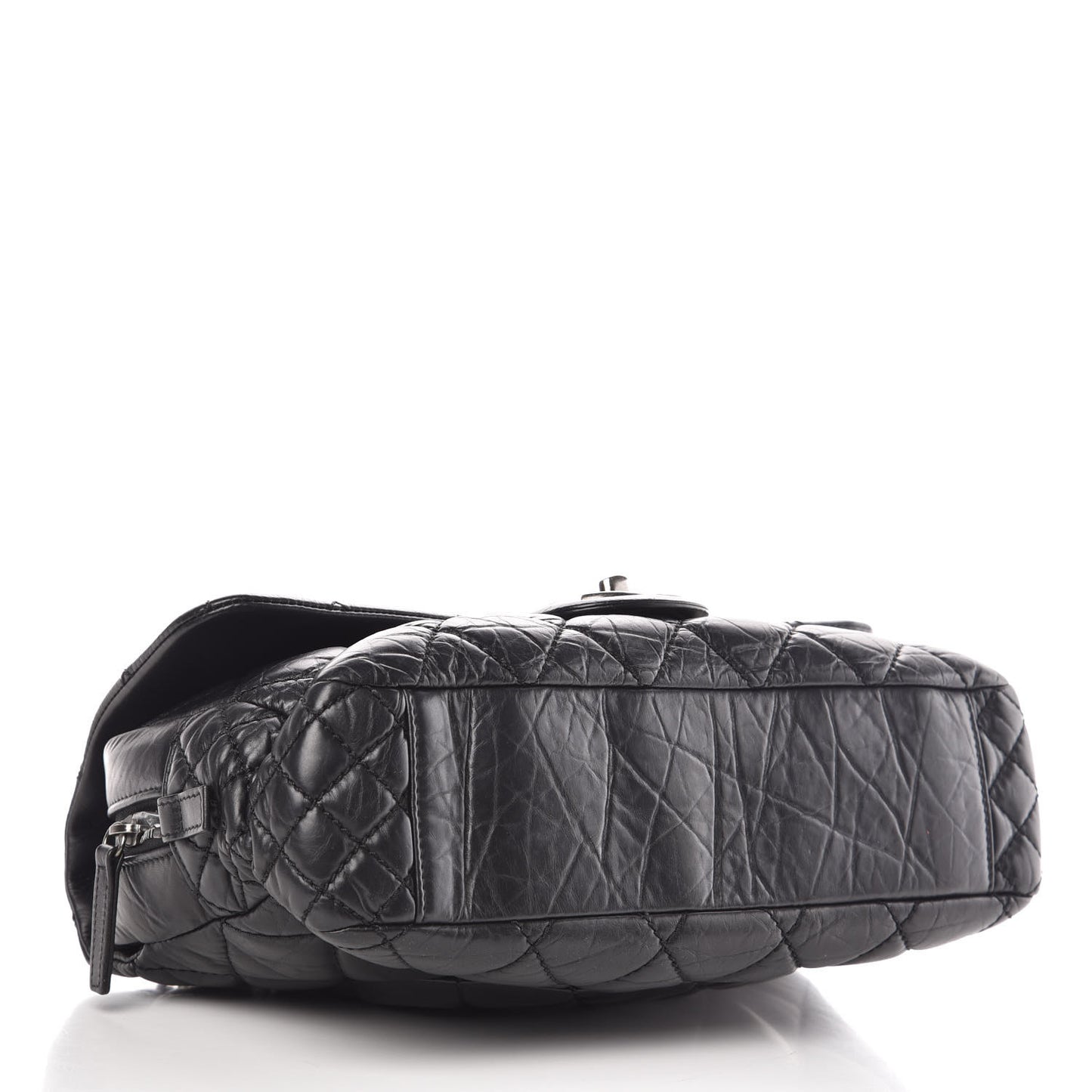 Aged Calfskin Jumbo New Portobello Flap Black